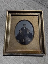 Antique Whole Plate Tintype Traditional Family Photo Portrait Hand Painted  picture