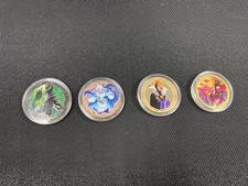 Disneyland Disney Villains Coin Medallions Double Sided Set of 4 New picture