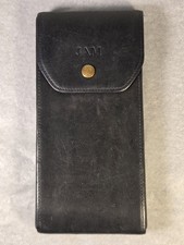 Vintage LEVENGER Black Leather Multi Pen Case Pouch Wallet Monogram JAM Holder picture