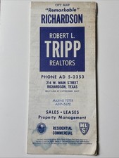 1950s RICHARDSON TX Robert L Tripp Realtors Property Management Map Vtg Dallas picture