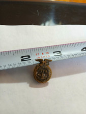 Vintage Gold Tone Clubs & Memberships Lapel Pin, Eagle Top Clutch Back, 1 in picture