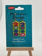 Hallmark Shoebox Millennium 2000 Earrings “Earring” In The New Millennium NOS picture