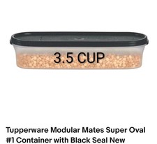 Tupperware Modular Mates Super Oval #1 Container w/ Black Seal NOTHING'S GETS IN picture