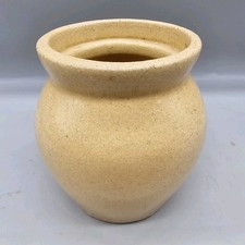 Roycroft Stoneware Pottery Crock Honey Jam Jar Tan 4 1/2