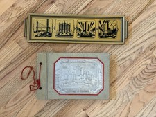 1933-1934 Chicago World's Fair Gold Framed Orotone And Souvenir Album picture