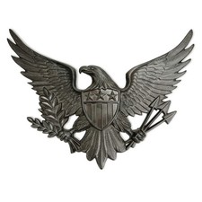 Linton Arts Cast Iron Black Eagle Wall Decor, Outdoor Metal Eagle Statue for ... picture