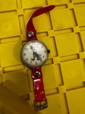Vtg Disney Mickey Mouse Wind Up Louis Marx 1973 Kids Plastic Watch Works picture