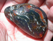 Beautiful Blue Purple Burmese Amber Fossil Stone Dinosaur Age LARGE 27.4 g picture