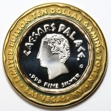 $10 Caesars Palace Casino .999 Silver Gaming Token - Las Vegas, NV - Colosseum picture