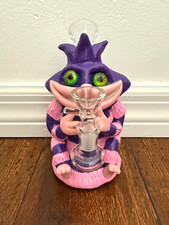 6” Premium Glass Water Pipe Art Cheshire Cat Alice in Wonderland 14mm picture