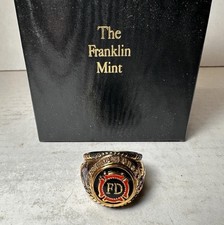 Franklin Mint Badge Of Honor September 11 2001 Firefighters Ring Size 8 RARE picture