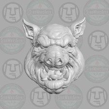 Mudrick Pig Head v1 custom for 1:6 1:10 1:12 1:18 fantasy action figures picture