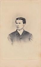 CDV Antique Photo Carte de Visite Handsome Young Man Dark Hair Suit Jacket picture