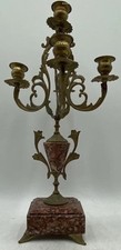 Antique Red Marble Gilded Home Decorative MCM Napoleon 5 Light Candelabra picture