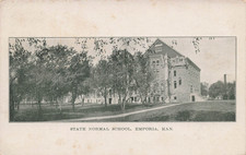 STATE NORMAL SCHOOL & GROUNDS POSTCARD EMPORIA KS KANSAS 1908 picture