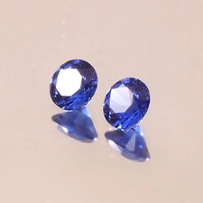 12 Ct 1 Pair Certified Natural Ceylon Blue Sapphire Round Cut Loose Gemstone picture