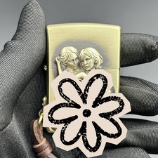 Two Girls Zippo Lighter Welded Emblem with Keychain Attachment Collectible Gift picture