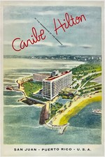 🌴 Caribe Hilton Vintage Poster - San Juan Puerto Rico - 16x24” Premium Matte picture