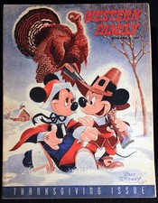 Walt Disney 1947 Thanksgiving Hank Porter Minnie & Mickey Mouse Western Family picture