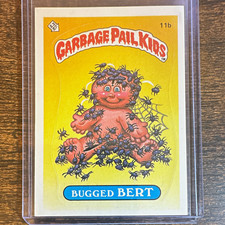 Topps 1985 Garbage Pail Kids Series 1 Bugged Bert #11b Sticker Trading Card picture
