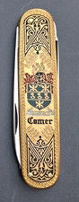 Vintage Robert Klass Kissing Crane Ornate Brass Office Pen Knife inscribed Comer picture