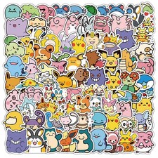 100 Pc Pokemon Stickers Cute Decal Set 1.5 in Pikachu Eevee Gengar Sealed - US picture