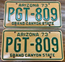BEAUTIFUL, UNUSED 1973-1979  ARIZONA LICENSE PLATES MVD CLEAR GUARANTEE PGT 809 picture