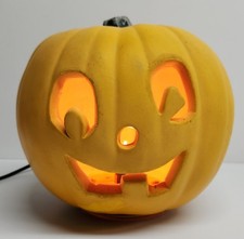 VTG Halloween Pumpkin Jack O Lantern Light Up Foam Blow Mold Decor picture