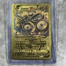 Unown VStar Pokemon Gold FAN ART Card Embossed Collectible 66/195 picture