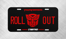 Simulated Carbon Fiber Transformers Robot License Plate Auto Car Tag   picture