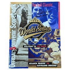 Tom Glavine Autographed Official 1995 World Series Scorebook Program w/ 