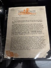WATCHTOWER LETTER ANNOUNCING THE 1948 DISTRICT ASSEMBLY IOWA picture