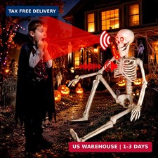 36 Inches Motion&Sound Activated Moving Jaw&Speaking&Glowing Eyes Pose-N-Stay Ha picture