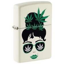 Zippo 49837 Cannabis Girl Glow in the Dark Lighter Windproof Pocket Lighter NEW picture