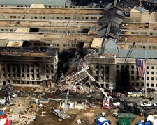 AERIAL VIEW OF THE PENTAGON AFTER THE SEPTEMBER 11 ATTACK - 8X10 PHOTO (ZZ-107) picture
