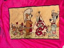 VINTAGE HUCKLEBERRY HOUND CAROUSEL RUG 1960 YOGI BEAR HANNA BARBERA Rare picture
