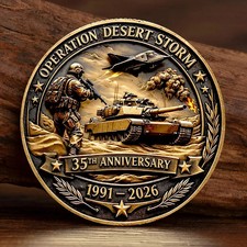 Operation Desert Storm 35th Anniversary 1991-2026 Veteran Challenge Coin Gift picture