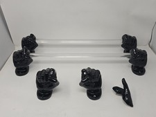 Vintage Nancy Funk Ceramic Hand Towel Bars & Toilet Roll Set - Gloss Black  picture