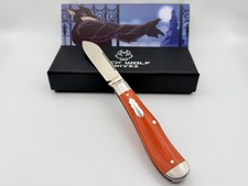 Jack Wolf Knives Gateway Eureka Vibe Bengal Orange Linen Micarta BNIB picture