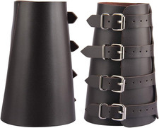 Gelconnie Viking Bracers Faux Leather Arm Guards Gauntlet Wristband Leather Vamb picture