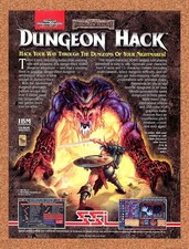 1994 Advanced Dungeons & Dragons Dungeon Hack PC Original Ad / Promo v1 picture