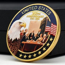 USA 250th Anniversary 1776-2026 Gold Plated Commemorative Coin Eagle White House picture