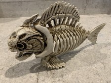 Killer Piranha Fish Skeleton Halloween Decor Decoration Bones Prop Posable Mouth picture