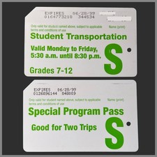 Rare 1999 Student Transportation & Special Pass Green MetroCard Collectible. picture