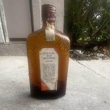 AMS Co. Special Old Reserve Brown Glass Liquor Bottle w/ Label & Cap picture