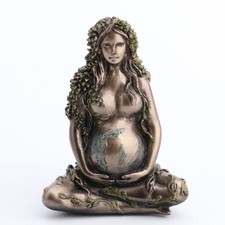 Veronese Design Mother Earth Gaia Sitting Lotucs Pose Painted Bronze Finish picture