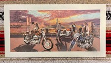 1980 Harley-Davidson NYC Twin Towers Statue Of Liberty - Thompson Art Print AMF  picture