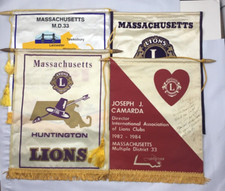 4 Vintage Lions Club Banners Massachusetts Huntington Camarda Note Westboro Club picture