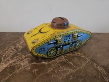 ~ VTG Coin 1940s Tank Bank USA X675 Tin Litho Army Toy Vehicle Piggy Bank ~ picture