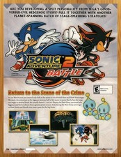 2001 Sonic Adventure 2 Battle Nintendo Gamecube Print Ad/Poster Authentic Art picture